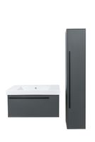 Шкаф пенал La Fenice Elba 30 подвесной Серый матовый арт-FNC-05-ELB-G-30 — фото 5, Пеналы для ванной комнаты