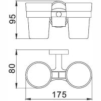 Стакан для зубных щеток Haiba двойной Хром арт-HB1908 — фото 9, Стаканы для зубных щеток