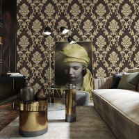 Обои Bernardo Bartalucci Palazzo Винил на флизелине (1,06*10,05) Бежевый/Коричневый, Дамаск арт-5045-6 — фото 2, Обои для стен