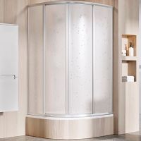 Душевой уголок Ravak Supernova SKCP4-80 Sabina 80x80 профиль Сатин витраж пластик Pearl арт-31144VU0011 — фото 2, Душевые уголки четверть круга
