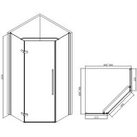 Душевой уголок Abber 90х90 фурнитура Черная стекло прозрачное арт-AG05090B — фото 9, Душевые уголки трапеция