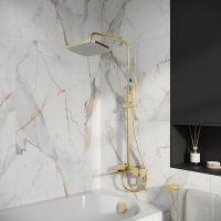 Товар: Душевая система Grossman Pragma Золото брашированное арт-500.K35.03.320 - фото 7 Душевая система Grossman Pragma Золото брашированное арт-500.K35.03.320 — фото 7, Душевые стойки