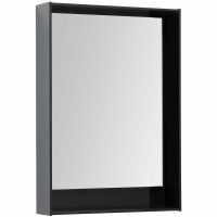 Зеркало Aquanet Милан 60 с подсветкой Черный глянец с сенсорным выключателем арт-306383 — фото 1, Зеркала в ванную комнату