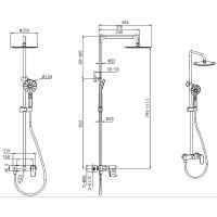 Душевая система Aquatek Хром арт-AQ2060CR — фото 2, Душевые стойки