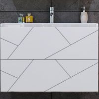 Тумба под раковину Бриклаер Кристалл 80 подвесная Белая арт-4627125415968 — фото 1, Тумбы под раковину