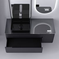 Тумба под раковину Jorno Shine 120 подвесная Антрацит арт-Shi.01.120-M/P/A — фото 3, Тумбы под раковину