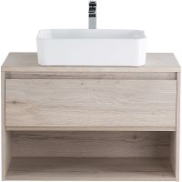 Тумба под раковину BelBagno Kraft 80 подвесная Rovere Galifax Bianco арт-KRAFT-800-1C-SO-RGB — фото 3, Тумбы под раковину