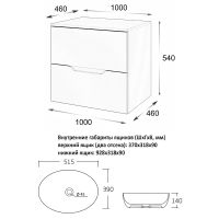 Тумба с раковиной Orange Line 100 подвесная Графит матовый арт-Li-100TugMDF+B05-520W — фото 7, Тумбы с раковиной