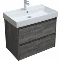 Тумба с раковиной Aquanet Nova Lite 75 подвесная Дуб серый арт-305239 — фото 4, Тумбы с раковиной