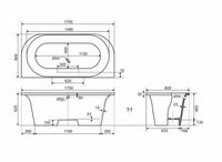 Ванна из искусственного камня Эстет Лира 170х80 без гидромассажа арт-ФР-00001912 — фото 6, Ванны из искусственного камня