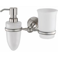 Дозатор для жидкого мыла WasserKRAFT Ammer со стаканом для зубных щеток Хром матовый арт-K-7089 — фото 1, Дозаторы