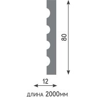 Молдинг Evrowood 2000x80x12 мм арт-M04 (пилястра) — фото 5, Молдинги