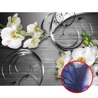 Фреска Ortograf 3D 6665 Фактура бархат серебро FX-S Флизелин (2,5*1,84) Серый/Белый, Цветы/Абстракция арт-6665 (бархат серебро FX-S) — фото 1, Фрески