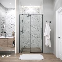 Душевая дверь Grossman Galaxy 130 профиль Черный матовый стекло прозрачное арт-100.K33.01.130.21.00 — фото 8, Раздвижные душевые двери