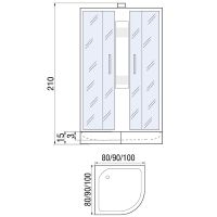 Душевая кабина River Nara Light 90x90 МТ Б/К с поддоном арт-10000002911 — фото 2, Душевые кабины