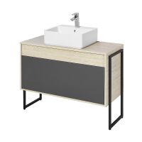 Тумба под раковину Aquaton Лофт Урбан 100 подвесная Cерый графит Дуб орегон арт-1A247701LQX60 — фото 6, Тумбы под раковину