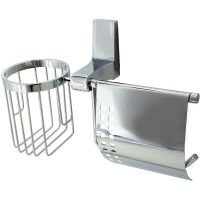 Держатель туалетной бумаги и освежителя воздуха WasserKRAFT Lopau с крышкой Хром арт-K-6059 — фото 1, Держатели туалетной бумаги