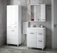 Шкаф пенал Corozo Денвер 60 Z1 с бельевой корзиной Белый арт-SP-00000535 — фото 2, Пеналы для ванной комнаты