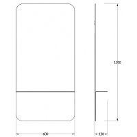 Зеркало Evoform Shadow 120x60 с металлической полочкой - Черный цвет арт-BY 0553 — фото 7, Зеркала в ванную комнату