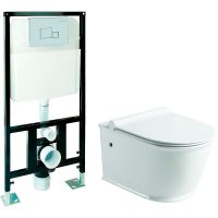 Комплект унитаза SantiLine SL-5009 с инсталляцией SL-01 с сиденьем Микролифт и клавишей смыва Хром арт-SL-5009+SL-01 — фото 1, Комплекты унитаз + инсталляция