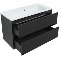 Тумба под раковину Aquanet Милан 105 подвесная Черный глянец арт-316690 — фото 8, Тумбы под раковину