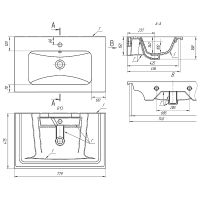 Тумба с раковиной Brevita 50 Shades of Grey Кристиан 80 подвесная Черная матовая Серая матовая арт-УТ000014240 — фото 11, Тумбы с раковиной