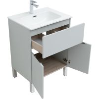 Тумба под раковину Aquanet Алвита New 60 Серая матовая арт-277548 — фото 2, Тумбы под раковину