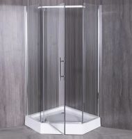 Душевой уголок Esbano ESR-8170 100x100 профиль Хром стекло рифленое арт-ESUGR8170 — фото 3, Душевые уголки трапеция