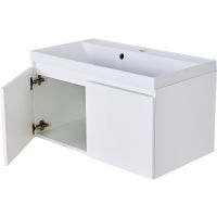 Тумба с раковиной Orange Квадро 60 подвесная Белый глянец арт-KV-60TUW+Racl — фото 3, Тумбы с раковиной