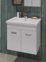 Тумба с раковиной Orange Таис 60 подвесная Белый глянец арт-TP2-TUW+RA — фото 2, Тумбы с раковиной