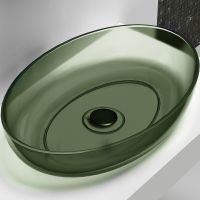 Раковина-чаша Abber Kristall 60 Оливковая арт-AT2801Vesuvian — фото 2, Раковины накладные