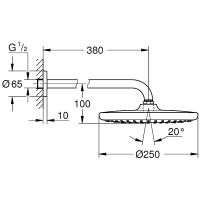 Верхний душ Grohe Tempesta 250 Cube Хром арт-26668000 — фото 5, Верхние души