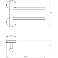 Полотенцедержатель Migliore Fortis двойной поворотный Черный матовый арт-31765 — фото 5, Полотенцедержатели