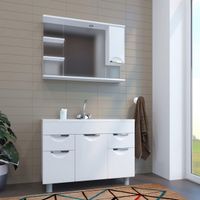 Товар: Зеркало со шкафом Mixline Этьен 100 R с подсветкой Белое арт-540872 - фото 2 Зеркало со шкафом Mixline Этьен 100 R с подсветкой Белое арт-540872 — фото 2, Зеркальные шкафы в ванную