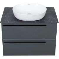 Тумба под раковину La Fenice Elba 80 подвесная Серая матовая арт-FNC-01-ELB-G-80-2 — фото 4, Тумбы под раковину