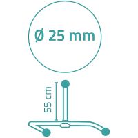 Штанга опорная Ridder Wien Хром арт-59600 — фото 5, Карнизы для ванной