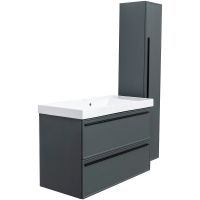 Тумба под раковину La Fenice Elba 100 подвесная Серая матовая арт-FNC-01-ELB-G-100-2 — фото 7, Тумбы под раковину