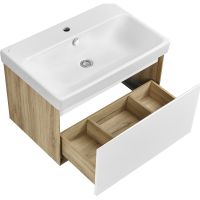 Тумба под раковину Aquaton Либерти 70 подвесная Дуб эльвезия Белая арт-1A279801LYC70 — фото 9, Тумбы под раковину