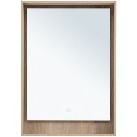 Зеркало Aquanet Милан 60 с подсветкой Дуб светлый с сенсорным выключателем арт-336403 — фото 3, Зеркала в ванную комнату