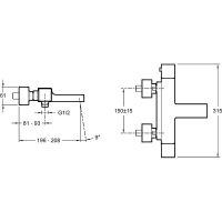 Смеситель для ванны Jacob Delafon Strayt Хром арт-E9127-CP — фото 2, Смеситель для ванны