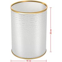 Товар: Ведро для мусора Geralis Croco Белое, кант Золото, 3 л арт-M-KWG-B - фото 2 Ведро для мусора Geralis Croco Белое, кант Золото, 3 л арт-M-KWG-B — фото 2, Мусорные ведра