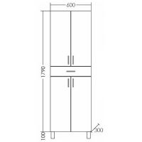 Шкаф пенал СанТа Стандарт 60 Белый арт-501015 — фото 3, Пеналы для ванной комнаты