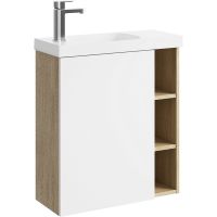 Корпус тумбы под раковину Aqwella Alba 60 L подвесной Дуб Давос арт-ALB0106LDD — фото 1, Тумбы под раковину