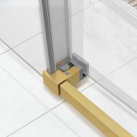 Душевая дверь Vincea Slim Soft 120 профиль Золото брашированное стекло прозрачное арт-VDS-1SS120CLG — фото 3, Раздвижные душевые двери