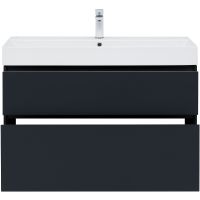 Тумба под раковину Aquanet Бруклин 100 подвесная Антрацит матовый арт-310139 — фото 6, Тумбы под раковину