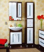 Зеркало со шкафом Бриклаер Бали 62 R с подсветкой Венге Белое глянцевое арт-4627125411823 — фото 2, Зеркальные шкафы в ванную