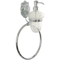 Дозатор для жидкого мыла с кольцом для полотенец Migliore Cleopatra Хром арт-16655 — фото 1, Полотенцедержатели
