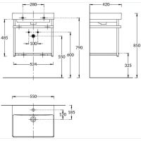 Консоль под раковину Kerama Marazzi Pro 55 PRO.55.02\BLK.M Черная матовая арт-PRO.55.02\BLK.M — фото 3, Консоли для раковины