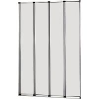 Шторка на ванну WeltWasser WW100 ZA4 80 профиль Хром стекло прозрачное арт-10000002758 — фото 1, Складные шторки для ванной