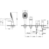 Смеситель на борт ванны Timo Helmi Черный арт-4020/03Y — фото 2, Смесители на борт ванны